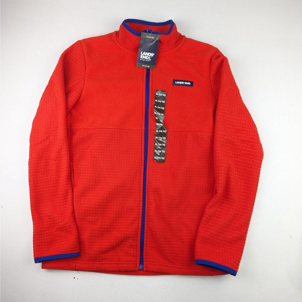 Lands' End Orange Fleece Jacket